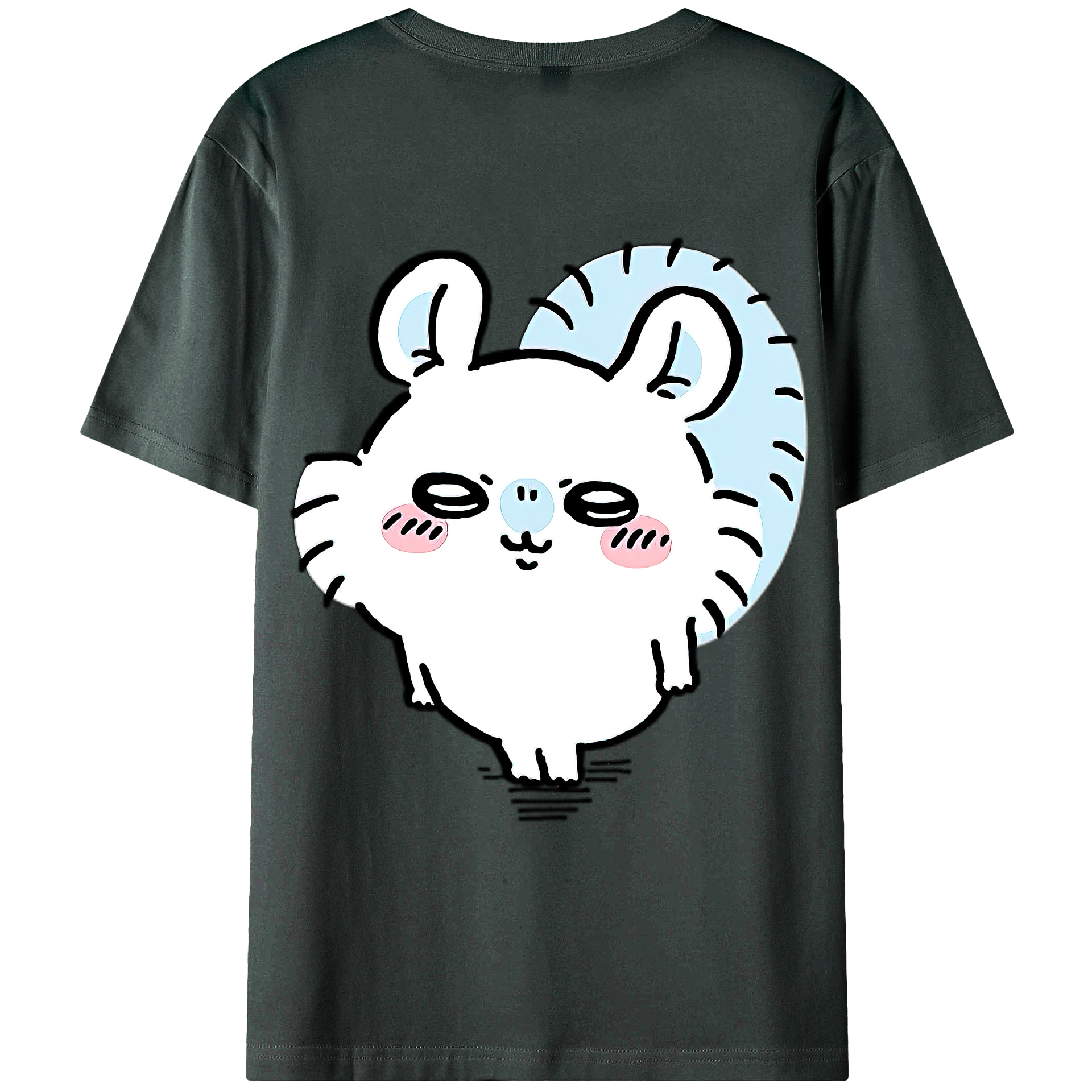 （画像用） ちいかわ モモンガ Chii-kawa Momonga 綿100％ メンズ半袖Tシャツ（バックプリント） 通気性